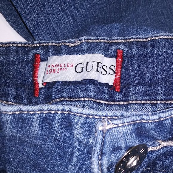 Guess - Medium Rise Skinny Blue Jeans - Picture 6 of 9